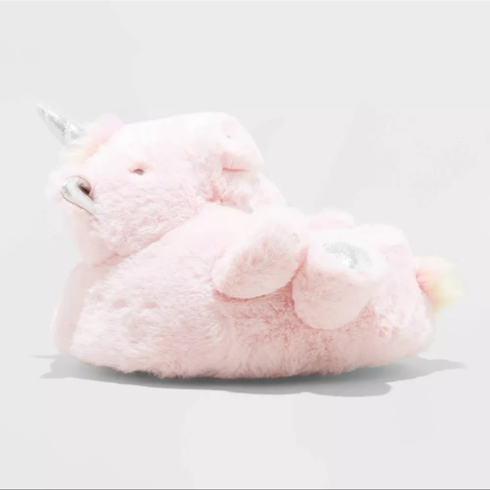 Pink Unicorn Plush Slippers